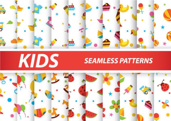 20 Kids Seamless Patterns Collection
