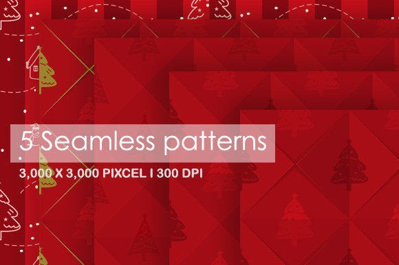 5 Christmas Vibe Seamless Patterns