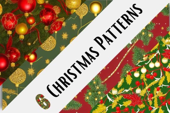 6 Christmas Patterns Backgrounds