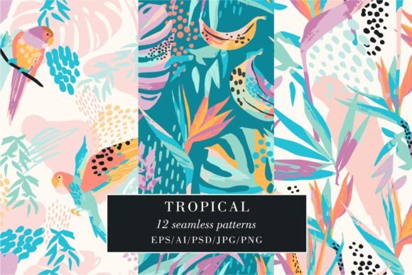 Abstract Tropical Patterns: Fresh, Vibrant Design Resources for Creative Professionals