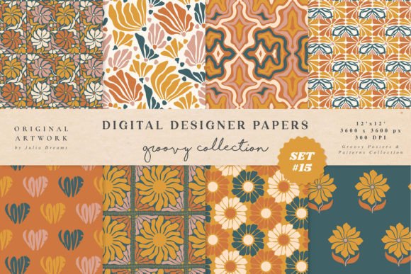 Autumn Bloom Digital Papers Patterns: Hand-Painted Texture for Purpose-Driven Design