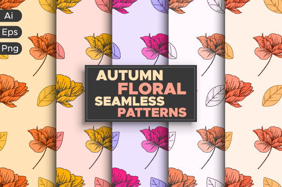Autumn Fall Floral Seamless Patterns