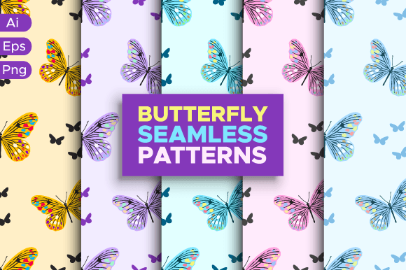 Beautiful Butterfly Seamless Patterns