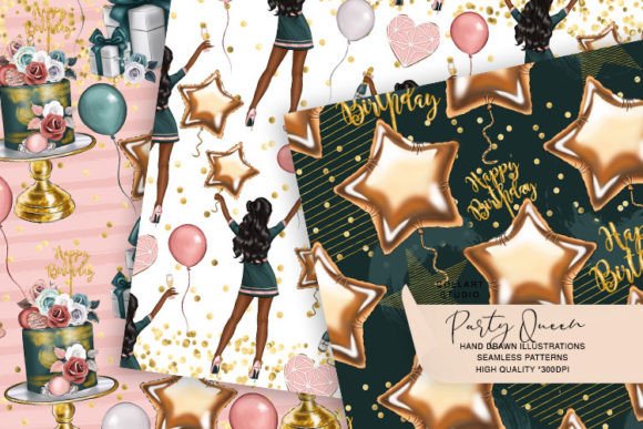 Birthday Seamless Patterns, Girly Papers