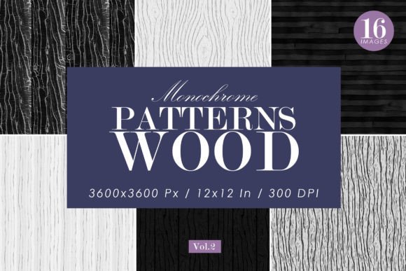 Black White Wood Patterns Set 2