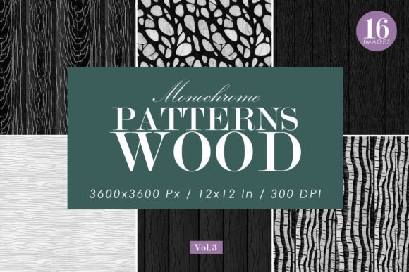 Black White Wood Patterns Set 3