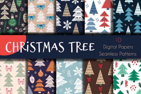 Christmas Tree Patterns Digital Papers