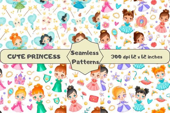 Cute Princess Seamless Patterns: A Creative Designer’s Essential Resource