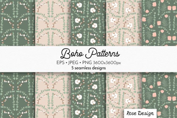 Eucalyptus Cotton - Boho Patterns Set