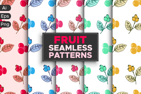 Fruit Seamless Patterns Bundle Vector