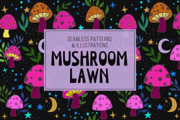 Mushroom Lawn Patterns: A Handcrafted Digital Asset for Playful, Festive Design