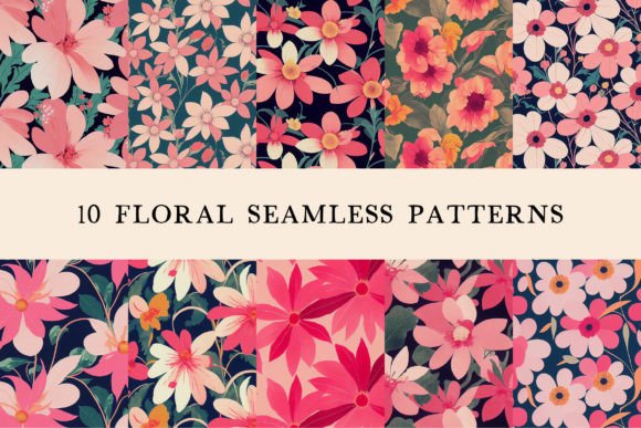 Pink Floral Seamless Patterns