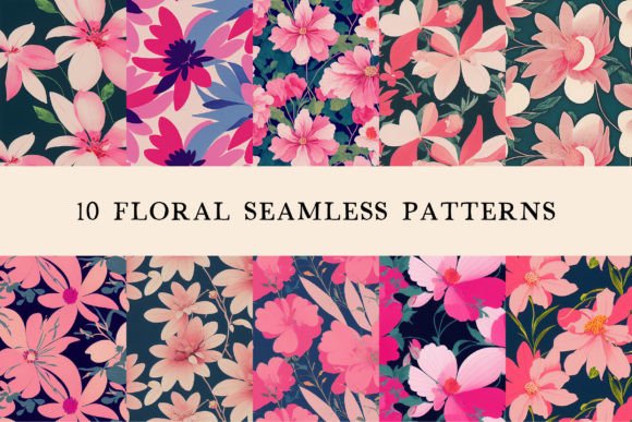 Pink Flower Repeat Patterns for Creative Projects