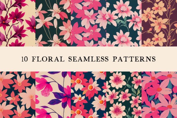 Pink Retro Flower Seamless Patterns