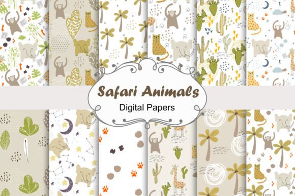 Safari Animals, Seamless Patterns