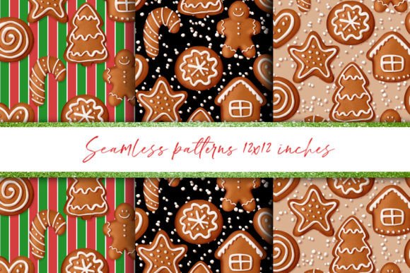 Seamless Gingerbread Cookies Patterns