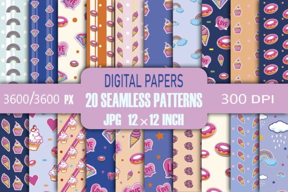 Seamless Patterns with Cute Forms Design