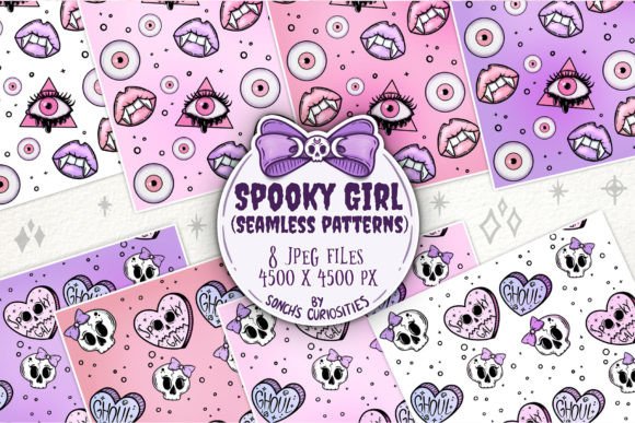 Spooky Girl Seamless Patterns