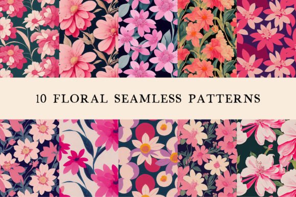 Spring Floral Seamless Patterns