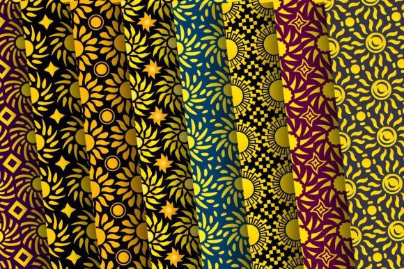 SUN PATTERNS: Abstract Seamless Sun Designs