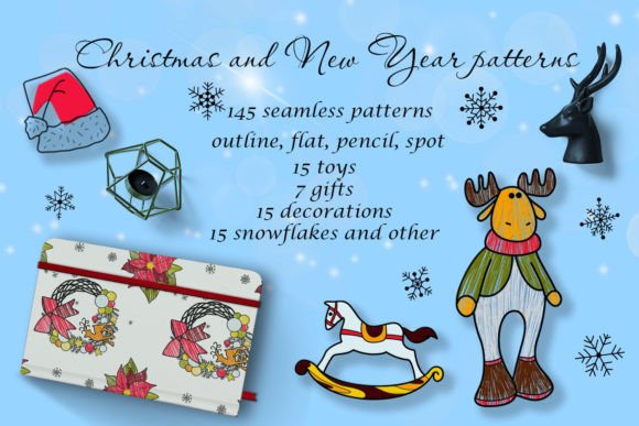 Vector Christmas and New Year Patterns