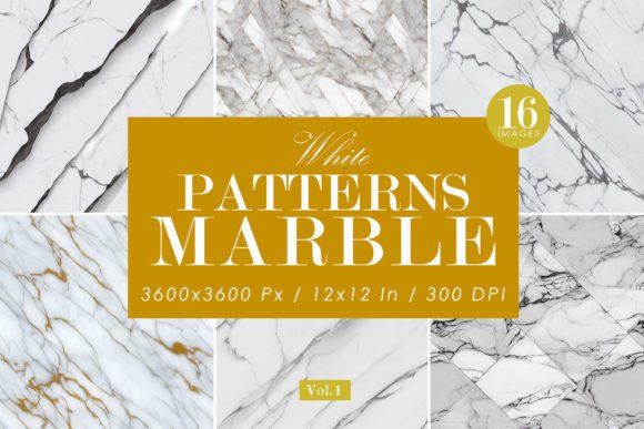 White Marble Stone Patterns Set 1: Seamless Elegance for Real Design Work